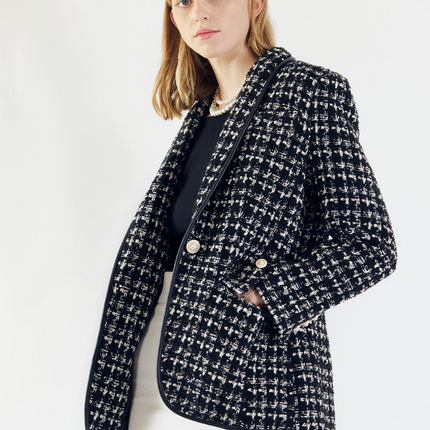 Black & White Tweed Checkers Jacket