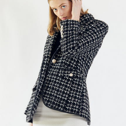 Black & White Tweed Checkers Jacket