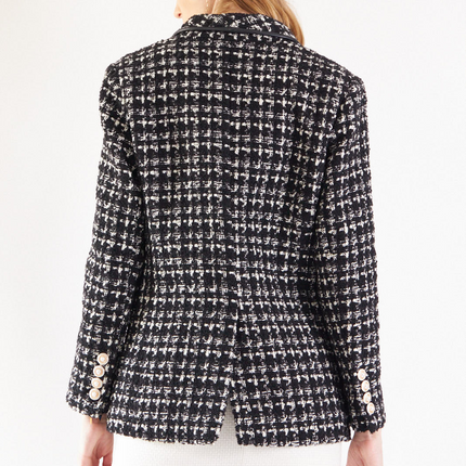 Black & White Tweed Checkers Jacket
