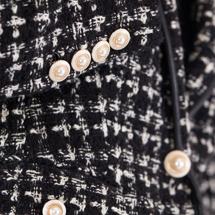 Black & White Tweed Checkers Jacket