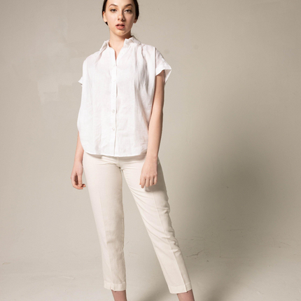 Classic Linen White Blouse