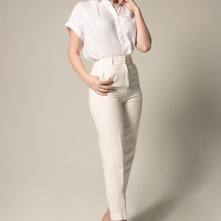 Classic Linen White Blouse