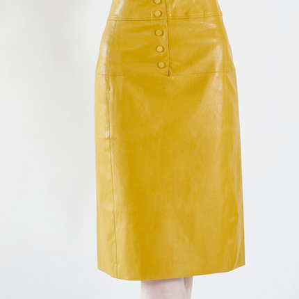 Glossy Vegan Leather Pencil Skirt