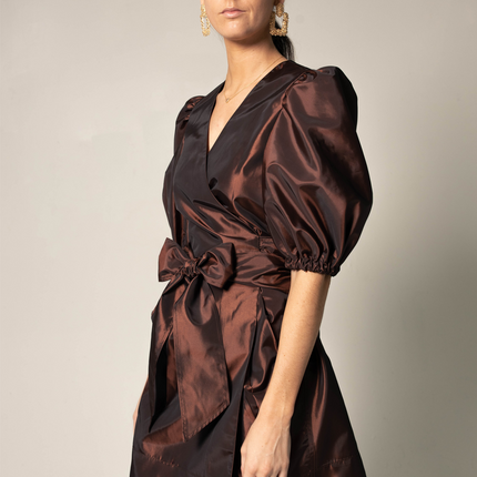 Power Bordeaux Red Wrap Dress
