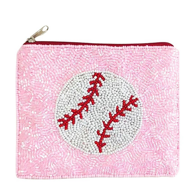 Baseball Beaded Pouch Bag