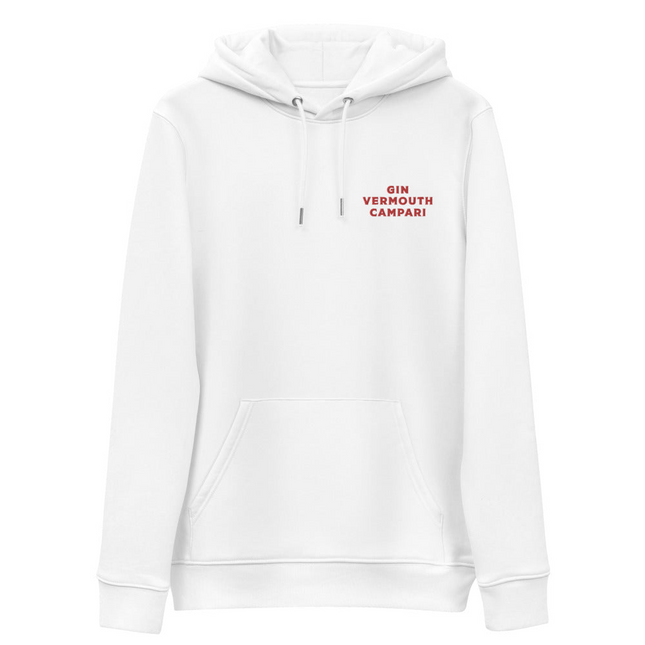 Gin Vermouth Campari - Organic Embroidered Hoodie