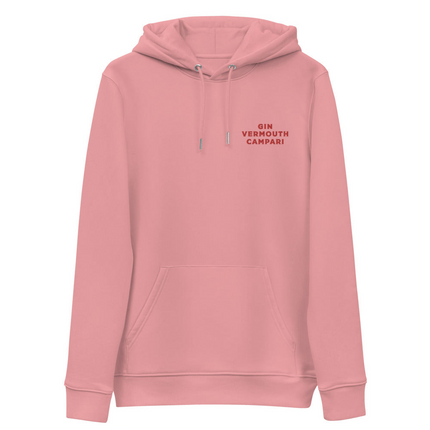Gin Vermouth Campari - Organic Embroidered Hoodie