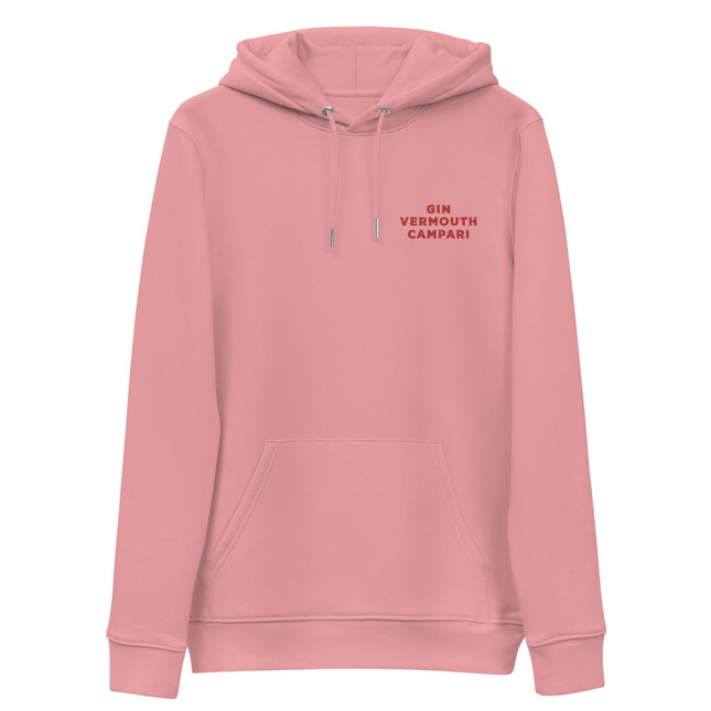 Gin Vermouth Campari - Organic Embroidered Hoodie