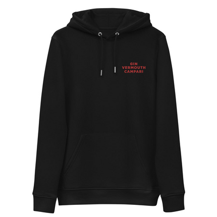 Gin Vermouth Campari - Organic Embroidered Hoodie