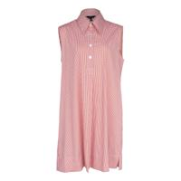 Italian Cotton Red Stripe Sleeveless Dress