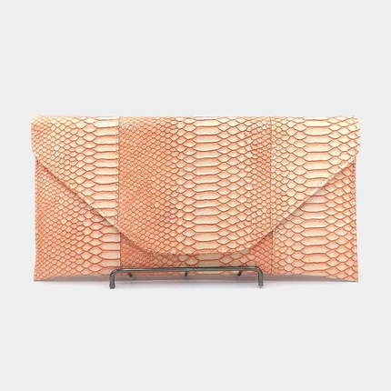 Snake Skin Envelope Clutch and Shoulder Bag