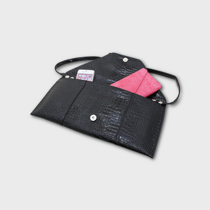 Snake Skin Envelope Clutch and Shoulder Bag