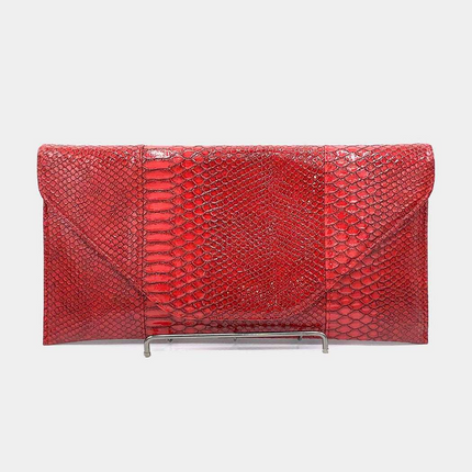 Snake Skin Envelope Clutch and Shoulder Bag