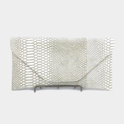 Snake Skin Envelope Clutch and Shoulder Bag