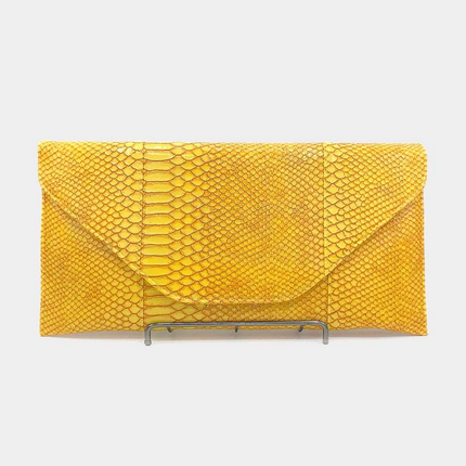 Snake Skin Envelope Clutch and Shoulder Bag