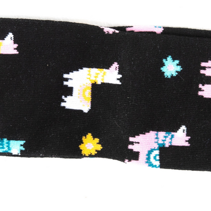 1 Pair - V-Toe Flip Flop Tabi Socks - Black Llamas