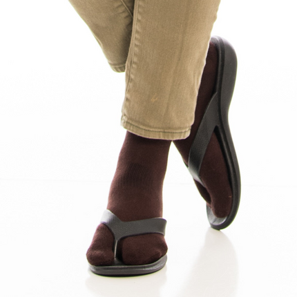 3 Pairs V-Toe Thicker Cotton Grey Flip-Flop Tabi Big Toe Crew Socks Black, Gunmetal Grey, Brown