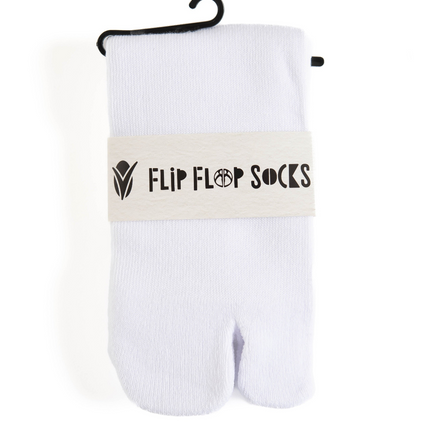 Mini-Crew - V-Toe Thicker Flip-Flop Tabi Socks Athletic or Casual White Cotton Blend Comfortable Stylish