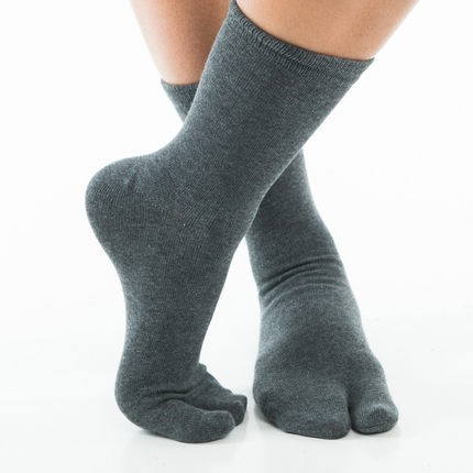 1 Pair - V-Toe Flip Flop Tabi Socks - Grey Solid Casual