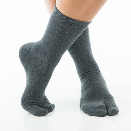1 Pair - V-Toe Flip Flop Tabi Socks - Grey Solid Casual
