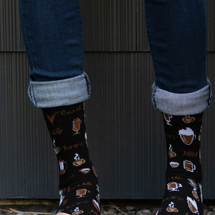 1 Pair - V-Toe Flip Flop Tabi Socks - Coffee Carafe