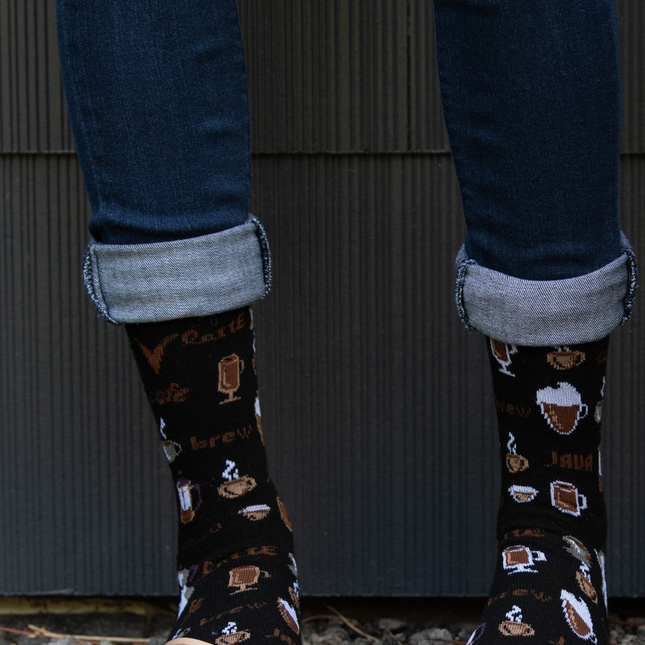 1 Pair - V-Toe Flip Flop Tabi Socks - Coffee Carafe