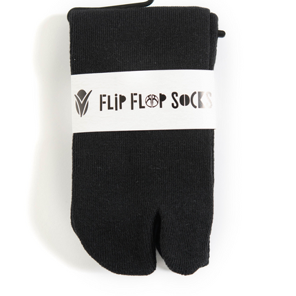 Mini-Crew - V-Toe Thicker Flip-Flop Tabi Socks Athletic or Casual Black Cotton Blend Comfortable Stylish