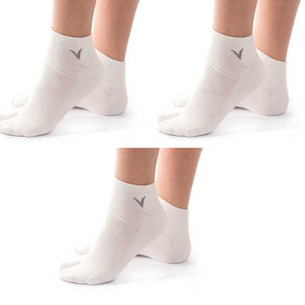 3 Pairs V-Toe Flip-Flop Tabi Big Toe White Ankle Socks Comfortable Stylish For Men And Women Fun Socks