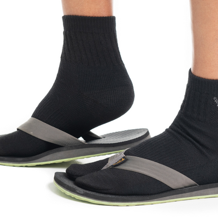 3 Pairs Black Wool Casual or Hiking V-Toe Flip-Flop Tabi Big Toe Socks