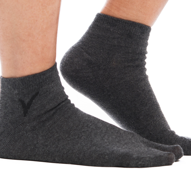 Gunmetal Grey Ankle Casual V-Toe Flip-Flop Tabi Big Toe Socks