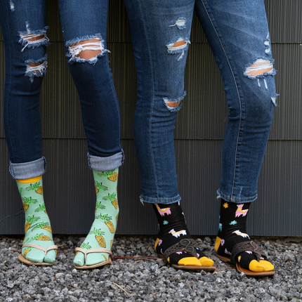 3 Pairs - V-Toe Flip Flop Tabi Socks Combo Discount - Pineapple