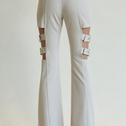 Lola- High Waisted Belted Bell Bottom Pants