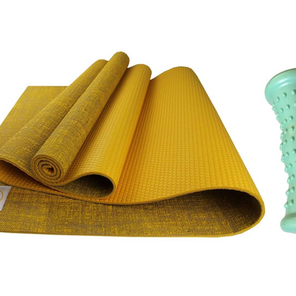 Maji Sports Jute Premium Eco Yoga Mat + Foot Massager (7.5cm x 17.5cm)
