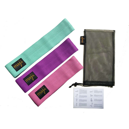 Maji Sports Pack Of Three Multi-Color Booty Bands - 3 Sizes 3 Weights
