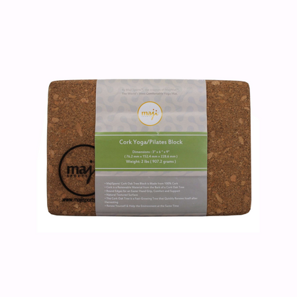 Maji Sports 100% Cork Yoga & Pilates Block