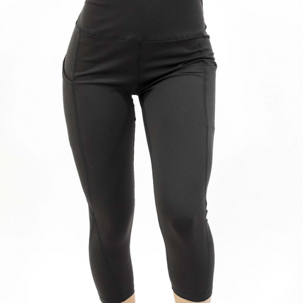 Seajoy Athletic High-Waisted Capri Leggings with Hip Pockets