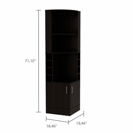 Egina Corner Bar Cabinet, Two External Shelves