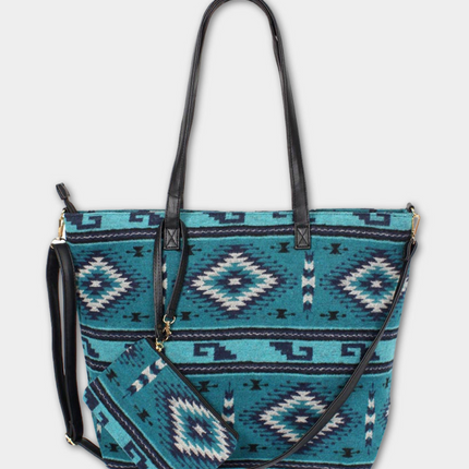 Striped Aztec Weekender Tote