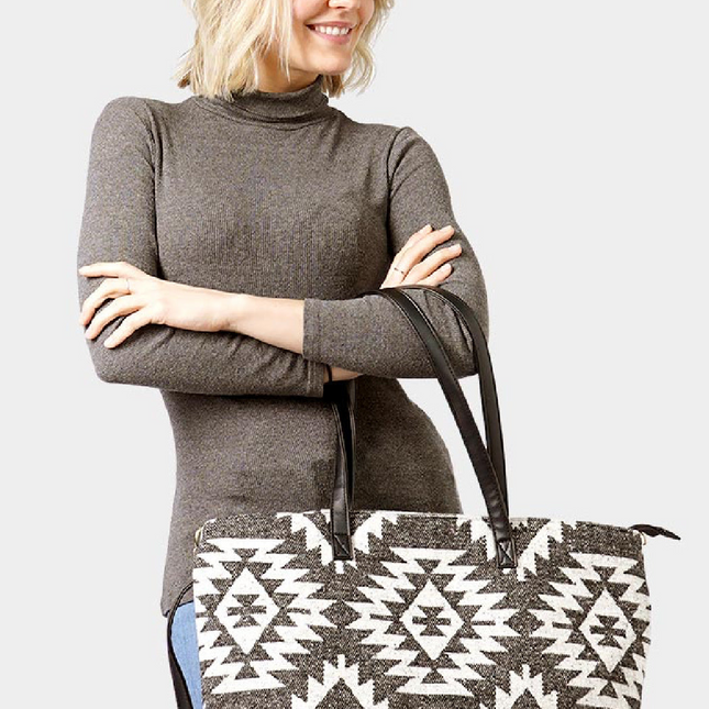 Aztec Print Weekender Tote