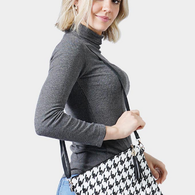 Houndstooth Crossbody Bag