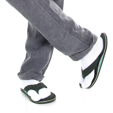 Thicker V-Toe Athletic or Casual White Flip-Flop Tabi Socks Cotton Blend Comfortable Stylish - Ankle Socks