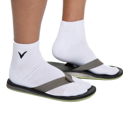 Thicker V-Toe Athletic or Casual White Flip-Flop Tabi Socks Cotton Blend Comfortable Stylish - Ankle Socks