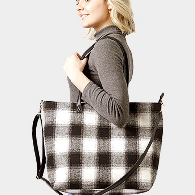 Buffalo Plaid Weekender Tote