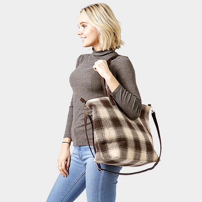 Buffalo Plaid Weekender Tote