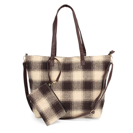 Buffalo Plaid Weekender Tote