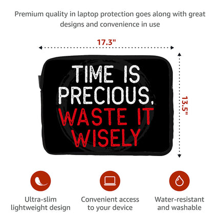 Printed Quote Dell 16" Two-Sided Sleeve - Cool Laptop Sleeve - Trendy Laptop Sleeve with Zipper