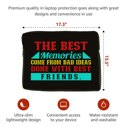 Best Friend Quotes MacBook Air 14" Two-Sided Sleeve - Funny Design Laptop Sleeve - Graphic MacBook Sleeve