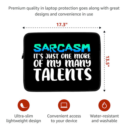 Sarcasm Dell 16" Sleeve - Funny Laptop Sleeve - Printed Laptop Sleeve with Zipper