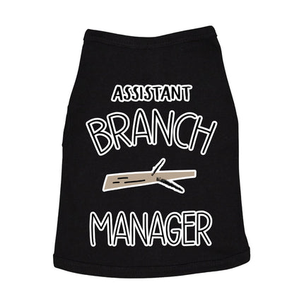 Assistant Branch Manager Dog Sleeveless Shirt - Minimalist Dog Shirt - Print Dog Clothing