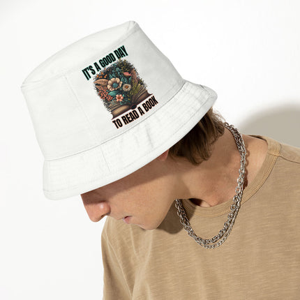 Book Lover Bucket Hat - Flower Design Hat - Themed Bucket Hat